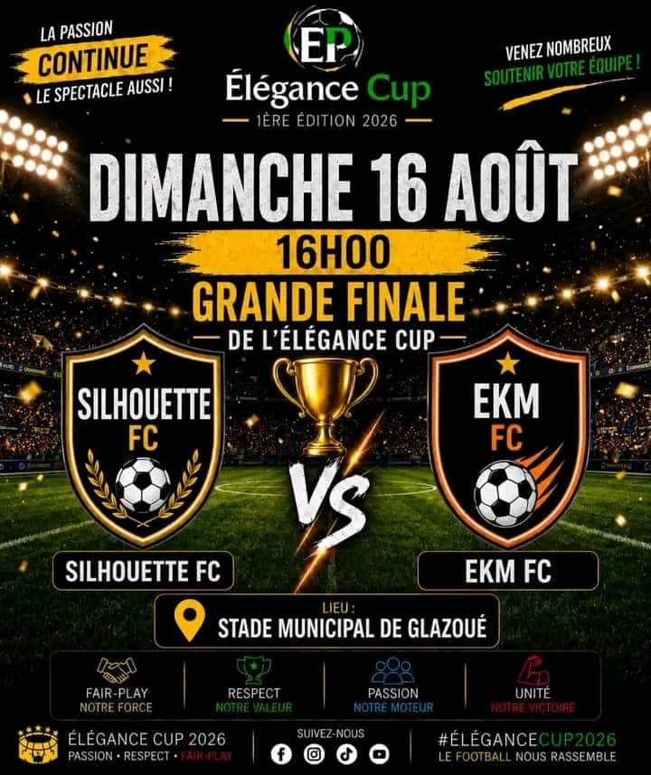 TOURNOI VACANCES – 1ʳᵉ ÉDITION DE L’ÉLÉGANCE CUP À GLAZOUÉ : EKM FC S’OFFRE LE TROPHÉE AU BOUT DU SUSPENSE